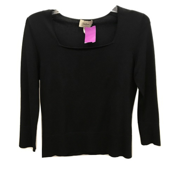 Neiman Marcus Black Silk-Blend Sweater - Picture 1 of 3